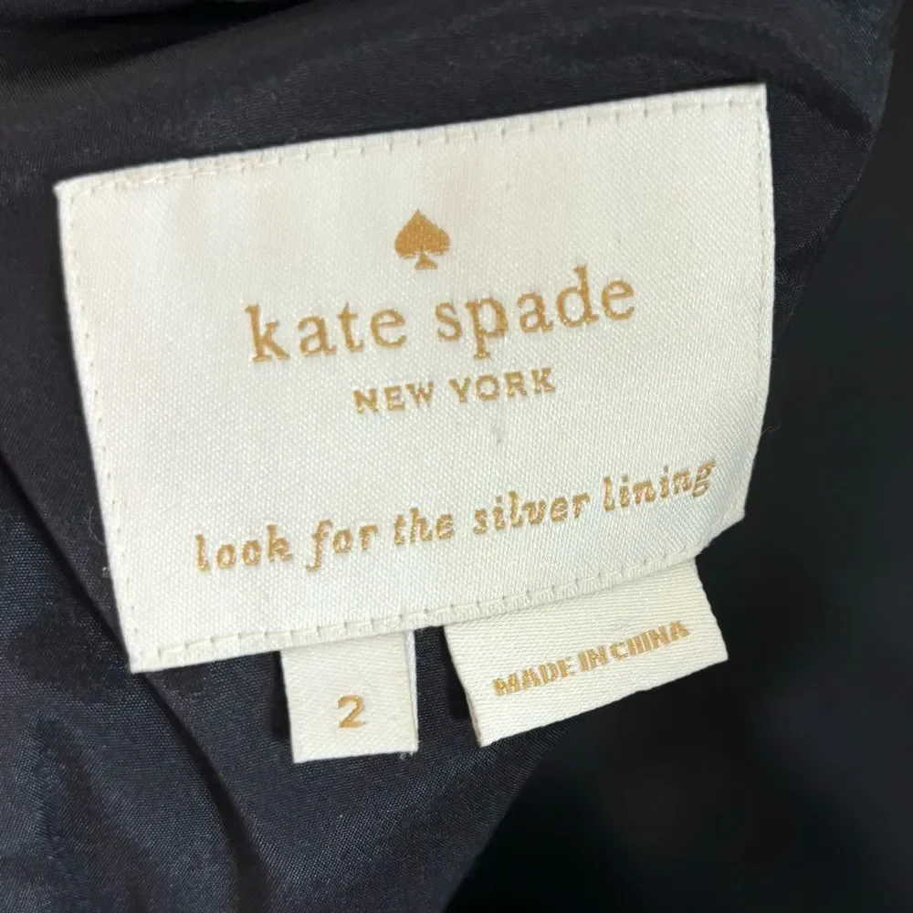 Kate Spade Encore Rose Crepe Dress blackk pink size 2 preppy party garden